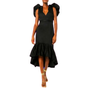 📣 Inspired by Making the Cut  Ruffle 🎀 Flounce Midi 👗 Dress Small 😍 NWOTags